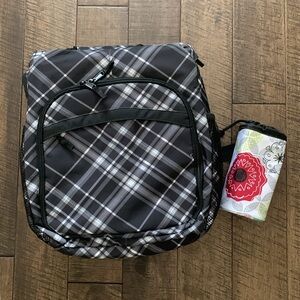 ThirtyOne Plaid Black and Gray Multifunctional Backpack